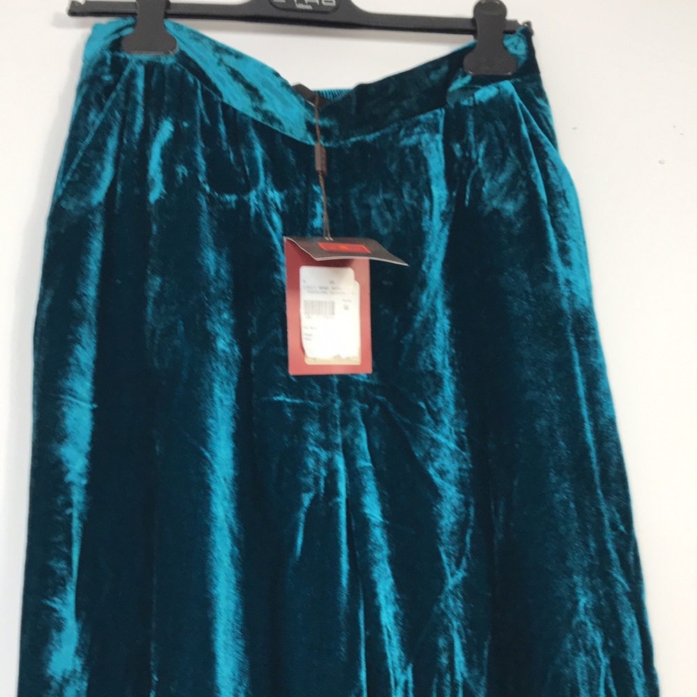 NWT ETRO Greenish teal velvet palazzo trousers - Picture 7 of 14